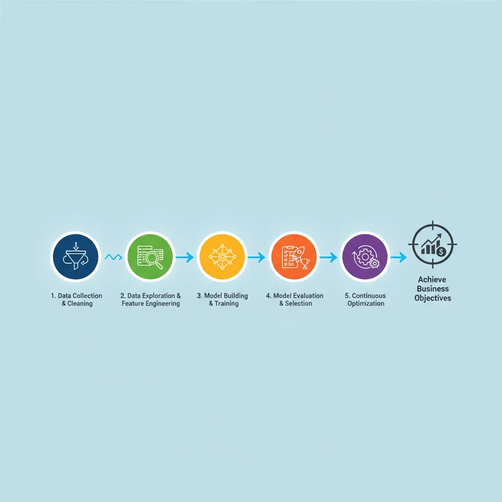 Infographic depicting the implementation process of predictive analytics